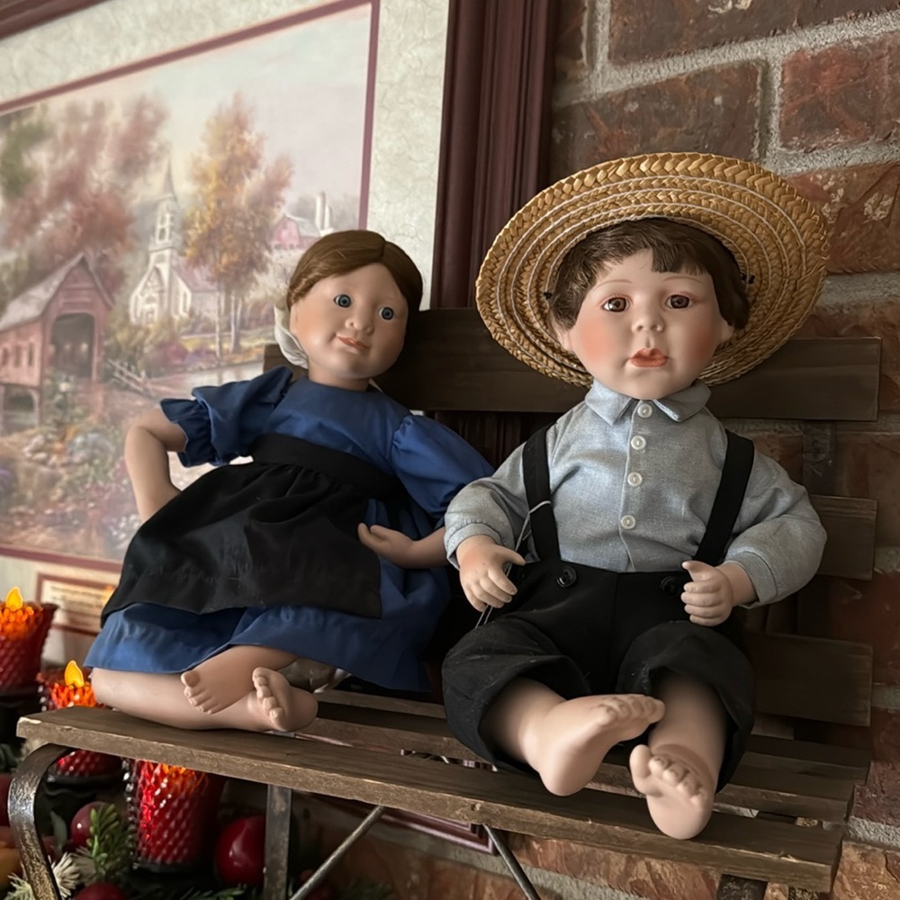 ❤️ 1990 Amish Blessings Porcelain Rebecca
Doll Julie Good Kruger Edwin M Knowles